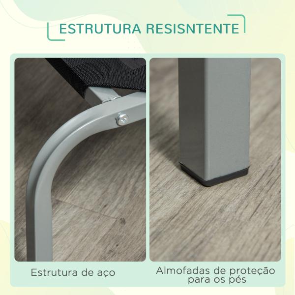 Cama Elevada para Cães e Gatos Cama Transpirável para Animais de Estimação com 130x90x20 cm Preto