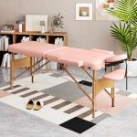 Marquesa de Massagem Dobrável Marquesa com Altura Ajustável Desenho Ergonómico 185x60x64 - 88 cm Rosa