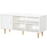 Móvel de TV para Televisores de até 60” Móvel de Sala de Estar Moderno com Armário 3 Compartimentos 120x40x55cm Branco