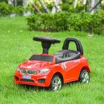 Carro Andador para Crianças de 18 - 36 Meses com Faróis Música Buzina Volante Compartimento de Armazenamento e Alça para Empurrar 63,5x28x36 Vermelho