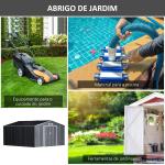 Abrigo de Jardim Metálico 340x386x200cm Abrigo de Exterior para Armazenamento de Ferramentas com Base Incluida 4 Janelas de Ventilação e Porta Corredeira Cinza