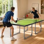 Mesa de Ping Pong Dobrável Mesa de Ping Pong Profissional com Rede e Estrutura de Aço 182x91x76 cm Verde