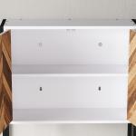 Armário de Parede para Casa de Banho com 2 Portas Prateleiras Ajustáveis e Prateleira Aberta 59x20x60 cm Branco e Madeira