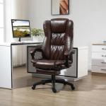Cadeira de Escritório e Giratória Cadeira de Escritório com Altura Ajustável 6 Pontos de Massagem Controle Remoto e Apoio para os Pés Retrátil 68,5x68,5x119 - 127cm Marrom