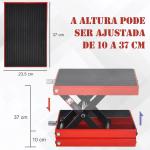 Plataforma de Elevação Tipo Tesoura com Altura Ajustável Carga 500kg 41,5x23,5x10 - 37cm Preto e Vermelho
