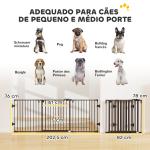 Barreira de Segurança para Cães Dobrável Barreira de Proteção para Lareira 202,5 cm com Porta para Escada Corredor Preto