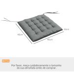 Conjunto de 6 Almofadas para Cadeiras de Jantar 40x40 cm 6 Unidades Almofadas para Cadeiras de Jardim Acolchoadas com Fitas Cinzento
