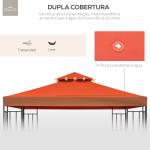 Toldo de Substituição 3x3m para Pérgolas Toldo de Substituição de Pérgolas de Jardim Terracota