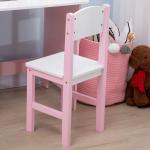 Conjunto de Mesa e Cadeira Infantil de Madeira com Quadro Branco Mesa de Estudo para Crianças acima de 5 Anos 90x45x85cm Rosa