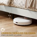 Cama de Casal 135x190 cm com Cabeceira Estofada com Laterais e Arrumação Inferior, Bege