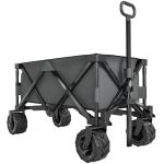 Carrinho de Transporte Dobrável com Rodas Giratórias 360° e Guiador Ajustável 59 - 89 cm para Campismo Praia 108x55x61 - 91 cm Cinza Escuro