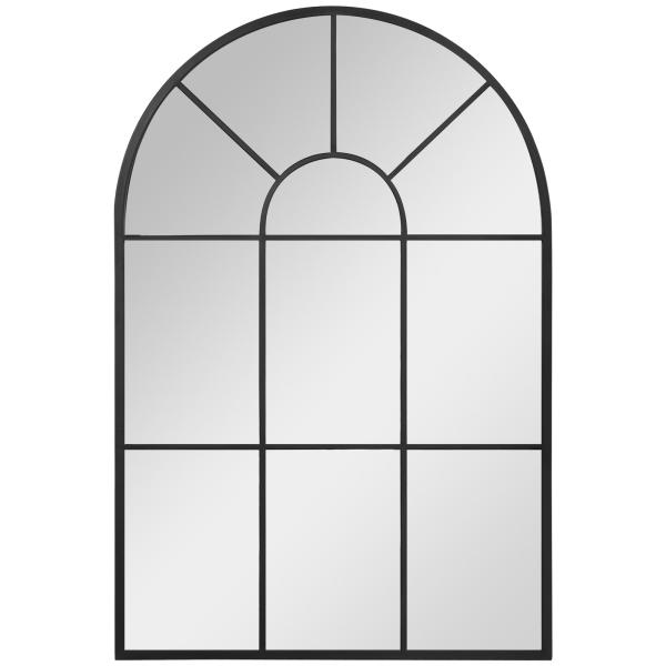 Espelho Decorativo de Parede 60x91 cm Espelho de Metal para Sala de Jantar Dormitório Entrada Estilo Moderno Preto