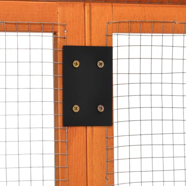 Galinheiro para Exterior 140x88,5x106 cm para 1 - 3 Galinhas com Estrutura de Madeira e 2 Portas com Fechadura Madeira