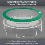Cobertura de Proteção Ø366 cm de Borda de Trampolim Espuma de Proteção para Trampolim para Exterior Verde