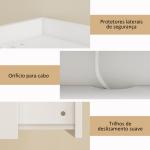 Conjunto de 2 Mesas de Cabeceira Flutuantes com Estação de Carregamento Gaveta Prateleira Aberta Estilo Moderno 40x29x29 cm Branco