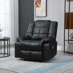 Poltrona de Massagem Poltrona Relax Reclinável com 8 Pontos de Massagem Controlo Remoto Estofada em PU 94x99x99 cm Preto