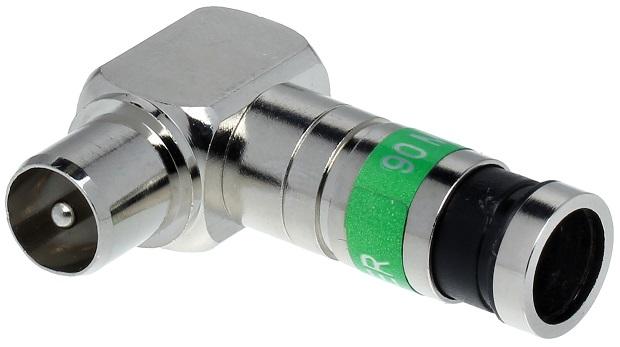 Ficha TV Macho Metalica 90º Compressão