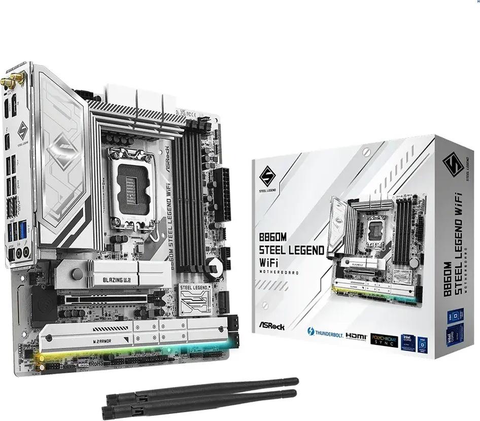 Motherboard Micro - ATX B860M Steel Legend WiFi Skt1851 - ASROCK