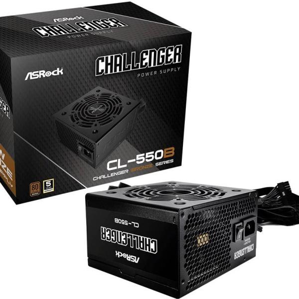 Fonte de Alimentação ATX Challenger CL - 550B 550W 80 Plus Bronze - ASROCK