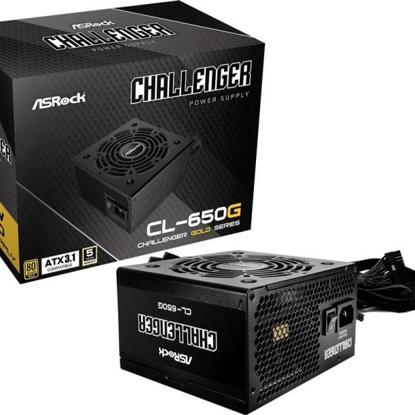 Fonte de Alimentação ATX Challenger CL - 650G 650W ATX 3.1 80 Plus Gold - ASROCK