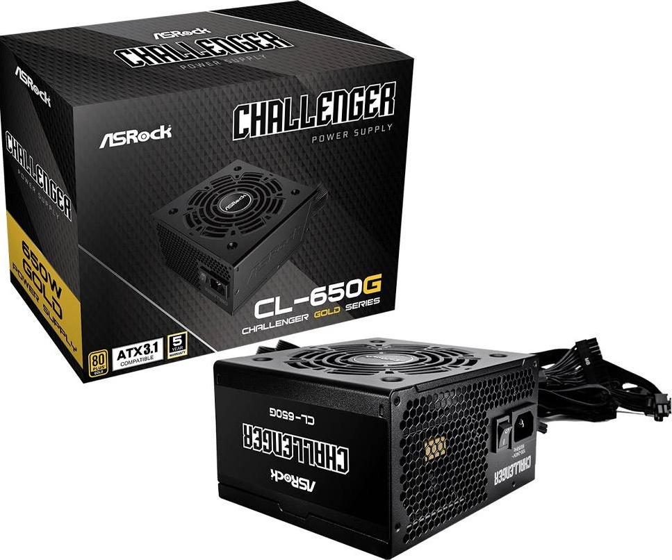 Fonte de Alimentação ATX Challenger CL - 650G 650W ATX 3.1 80 Plus Gold - ASROCK