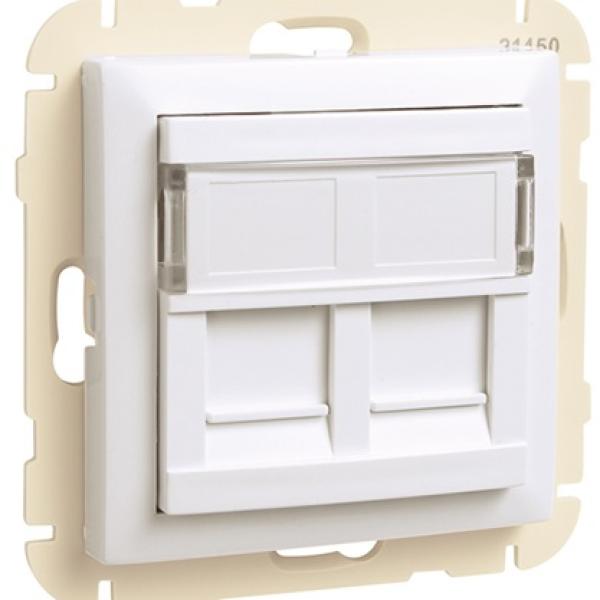 Aro com Módulo Duplo p/ Conectores RJ45 (Branco) Série LOGUS90 - EFAPEL