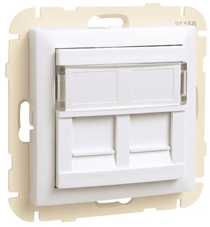 Aro com Módulo Duplo p/ Conectores RJ45 (Branco) Série LOGUS90 - EFAPEL