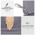 Almofada para Baloiço de 2 Peças Almofada para Baloiço de Assento e Encosto Acolchoado 130x45x5 cm Cinza