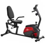 Bicicleta Estática com Encosto 8 Níveis de Resistência Magnética Volante Assento Ajustável Monitor LCD Pulsómetro Suporte de Telemóvel e Rodas Vermelho