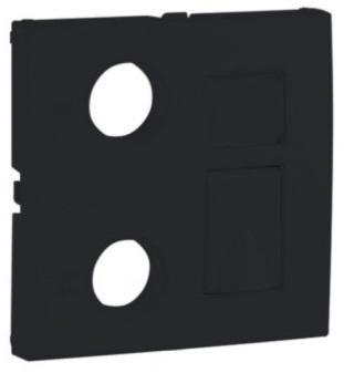 Centro p/ Tomadas Mistas R - TV - RJ45 / R - TV - RJ45 - FO LOGUS 90 (Preto Mate) - EFAPEL