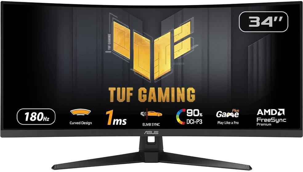 Monitor Curvo TUF Gaming VG34VQ3B VA W - LED 34 UWQHD 21:9 180Hz FreeSync Premium - ASUS