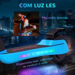Trotinete Elétrica Dobrável para Crianças 120 W Autonomia 6 km e Máximo 10 km/h com Travão Luzes LED 74x52x83 - 87 cm Azul