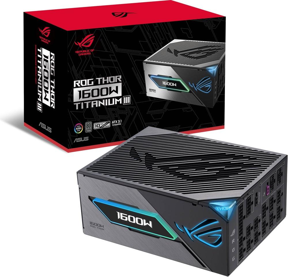 Fonte de Alimentação ATX ROG Thor 1600W Titanium III ATX 3.1/PCIe 5.1 80 Plus Titanium Full Modular