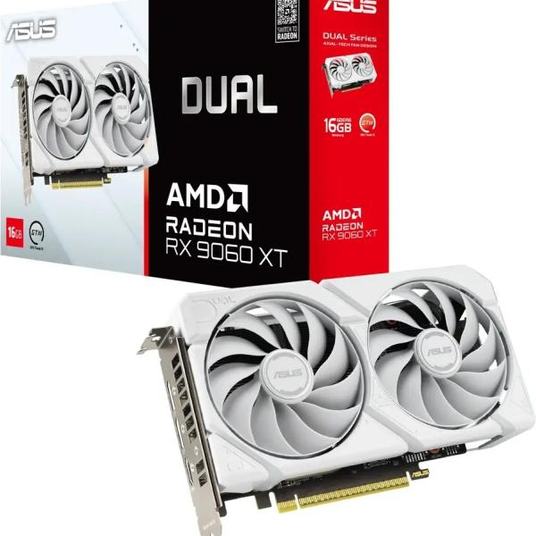 Placa Gráfica AMD Radeon RX 9060 XT RDNA 4 Dual Gaming White 16GB GDDR6 - ASUS