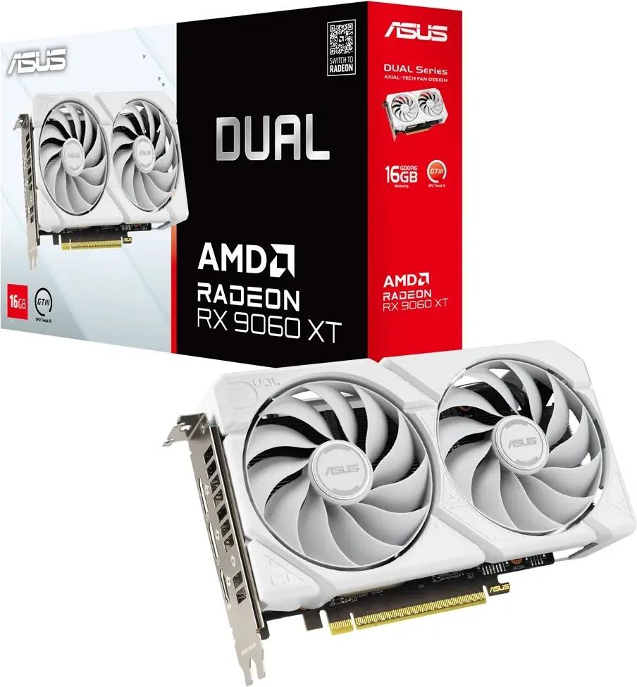 Placa Gráfica AMD Radeon RX 9060 XT RDNA 4 Dual Gaming White 16GB GDDR6 - ASUS