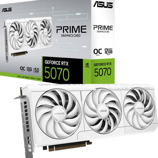 Placa Gráfica Asus Prime GeForce RTX 5070 White OC Edition 12GB GDDR7