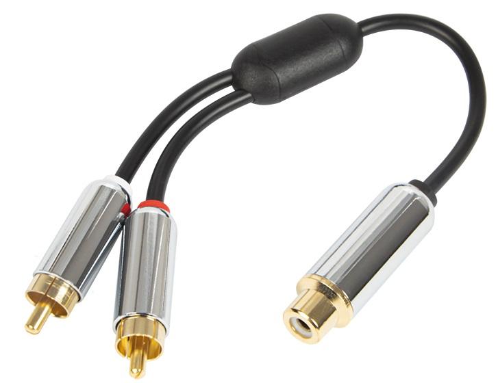 Cabo RCA Fêmea - 2x RCA Macho (15cm) - BLOW