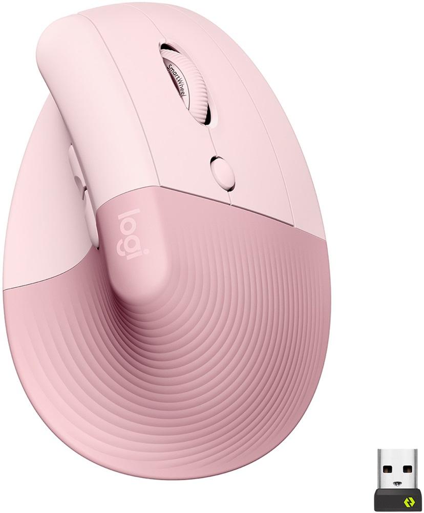 Rato Laser Lift Vertical Ergonomic Wireless/Bluetooth 4000DPI (Rosa) - LOGITECH