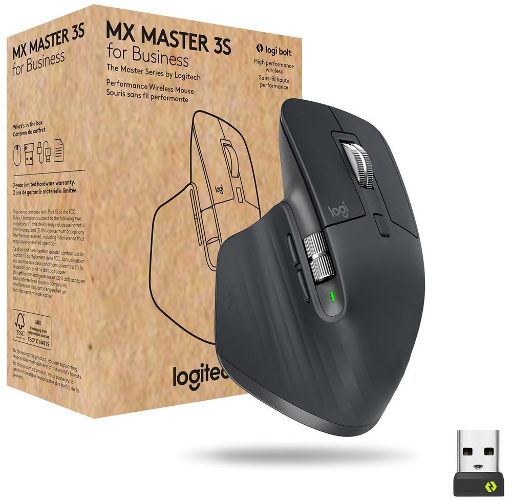 Rato Laser MX Master 3s Business RF Wireless + Bluetooth 8000 DPI - LOGITECH