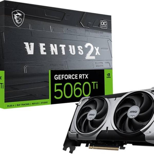 Placa Gráfica NVIDIA GeForce RTX 5060 Ti Blackwell Ventus 2X OC Plus 16G GDDR7 DLSS4 - MSI
