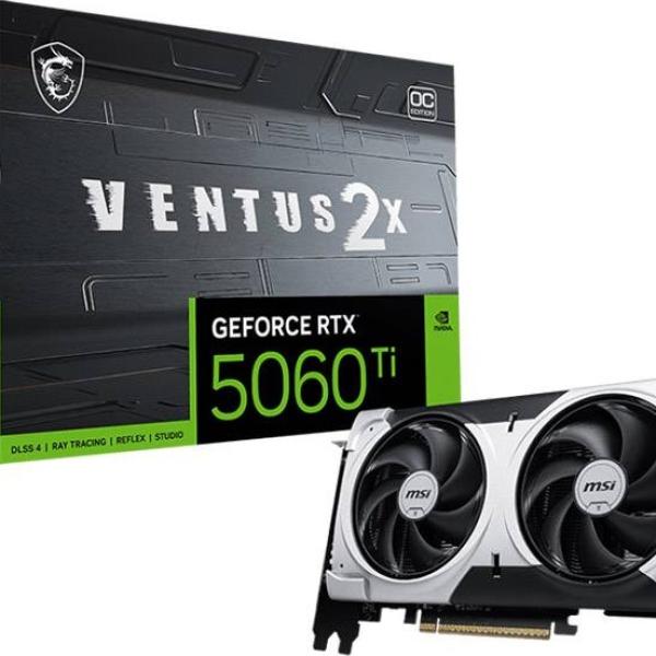 Placa Gráfica NVIDIA GeForce RTX 5060 Ti Blackwell Ventus 2X OC Plus 8GB GDDR7 DLSS4 - MSI