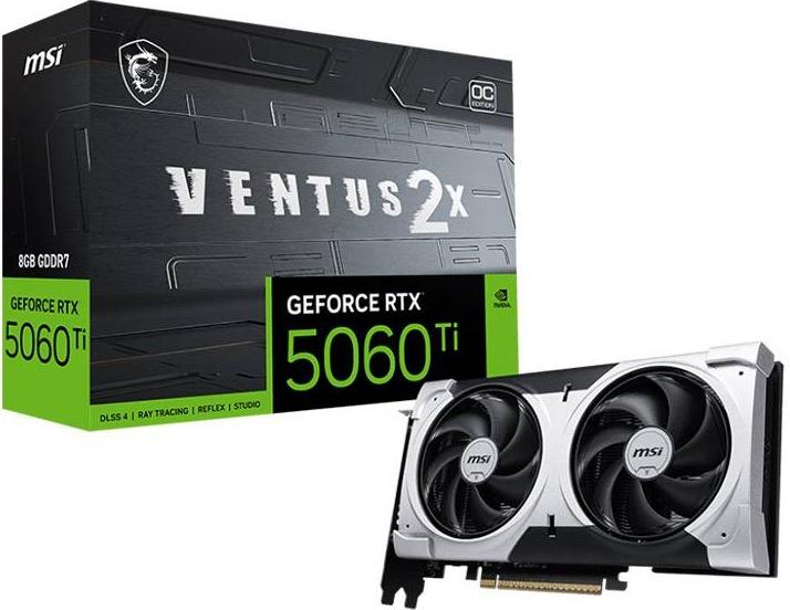 Placa Gráfica NVIDIA GeForce RTX 5060 Ti Blackwell Ventus 2X OC Plus 8GB GDDR7 DLSS4 - MSI