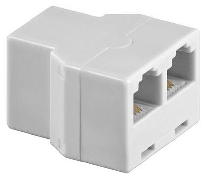 Ficha Dupla Telefone RJ11 (4 Pinos) Femea