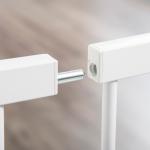 Barreira de Segurança de Animais de Estimação para Escadas e Portas com Aberturas de 75 - 131 cm com 3 Extensões Branco