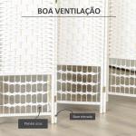 Biombo de 6 Paineis Separador de Ambientes Dobrável 242x170cm Divisória de Habitações de Fibra de Papel Branco
