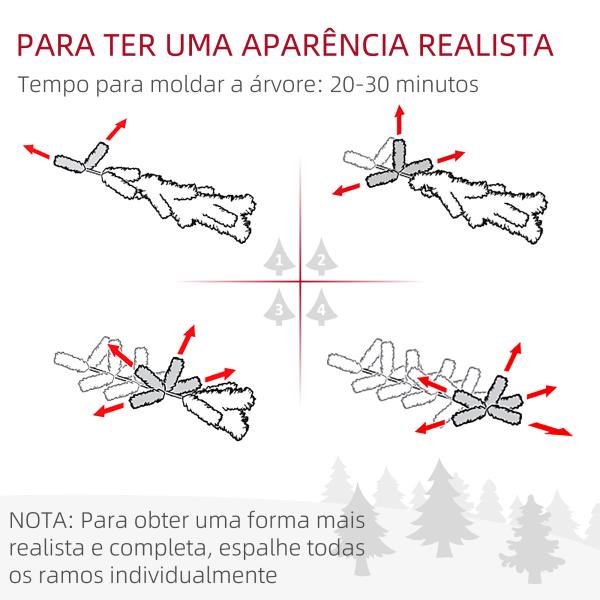 Árvore de Natal Artificial Nevada Altura 120 cm com 328 Ramos e Suporte Metálico Verde