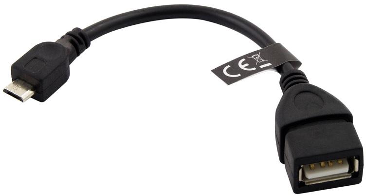 Cabo Adaptador USB A Femea - micro USB B Macho (OTG) - 20cm