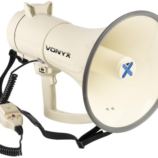Megafone 120W c/ MP3/USB/SD/AUX + Sirene, Microfone e Gravação (MEG120) - VONYX