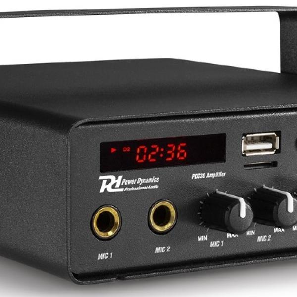 Amplificador 30W 12V/220V Bluetooth/MicroSD/USB (PDC30) - Power Dynamics