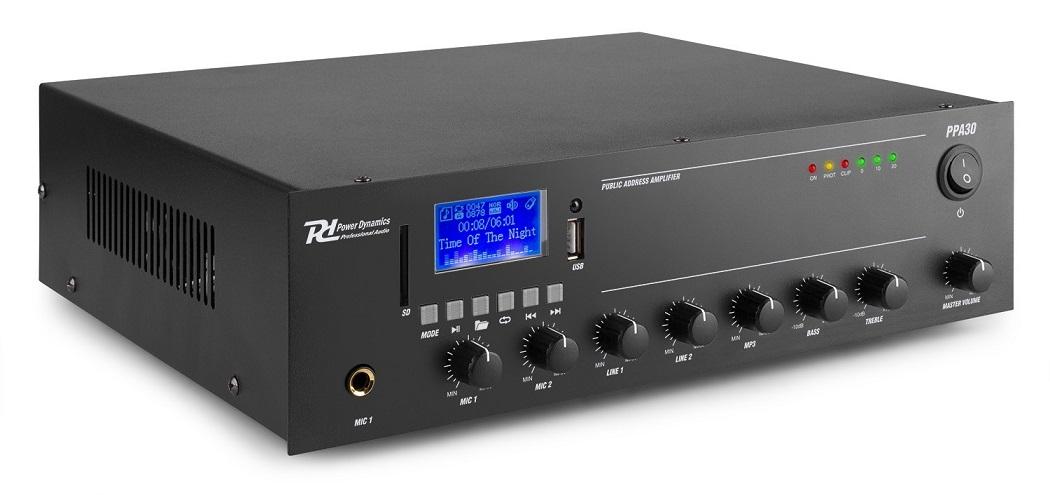 Amplificador Linha 100V 30W MP3/USB/SD 12/220V (PPA30) - Power Dynamics